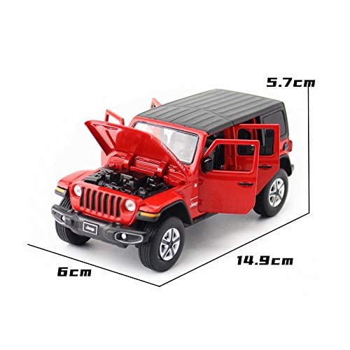 Smily Buds - Red Die Cast Jeep Wrangler Rubicon Diecast Vehicles Toys for Kids Openable Doors Blinking Light & Music Car Jeep Toys