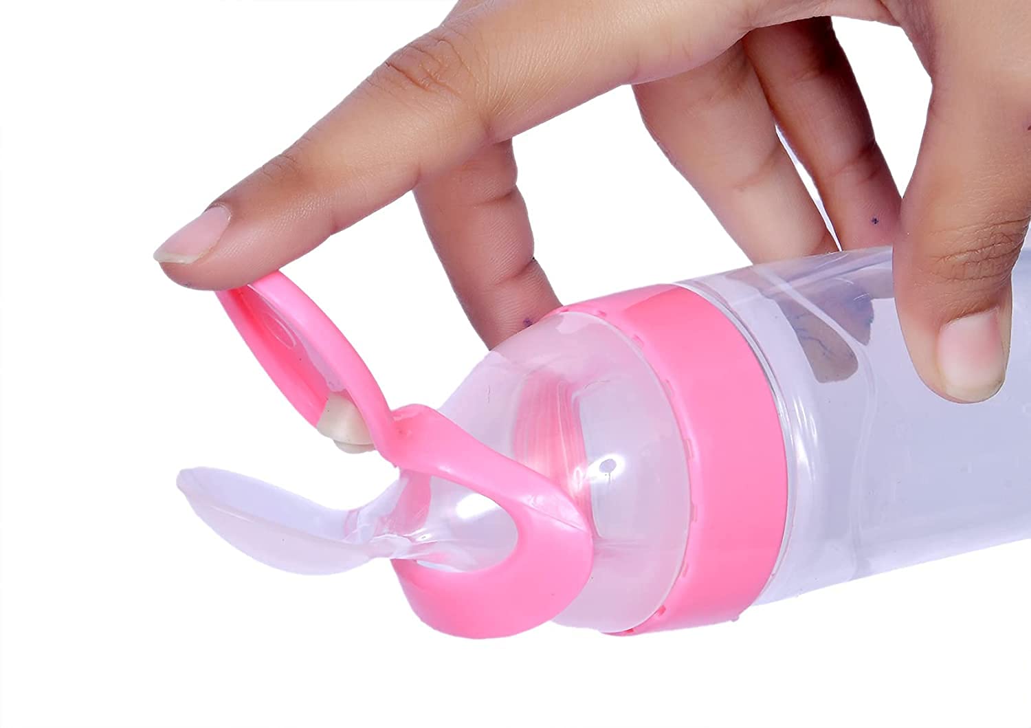 Smily Buds Silicone Squeeze Food Feeder with Feeding Spoon - Pink