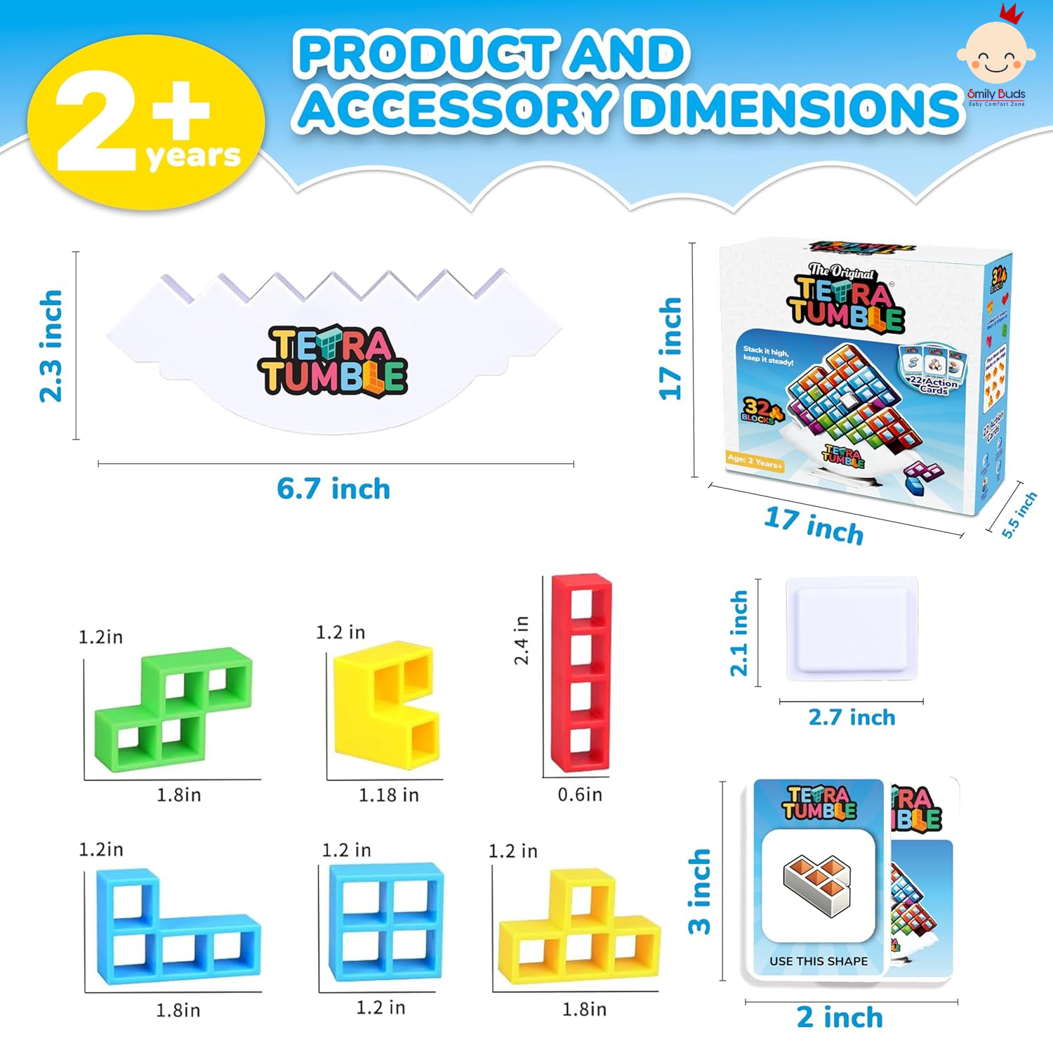 Smily Buds Balance Building Block Game – 32 PCS Colorful Educational Toy for Kids