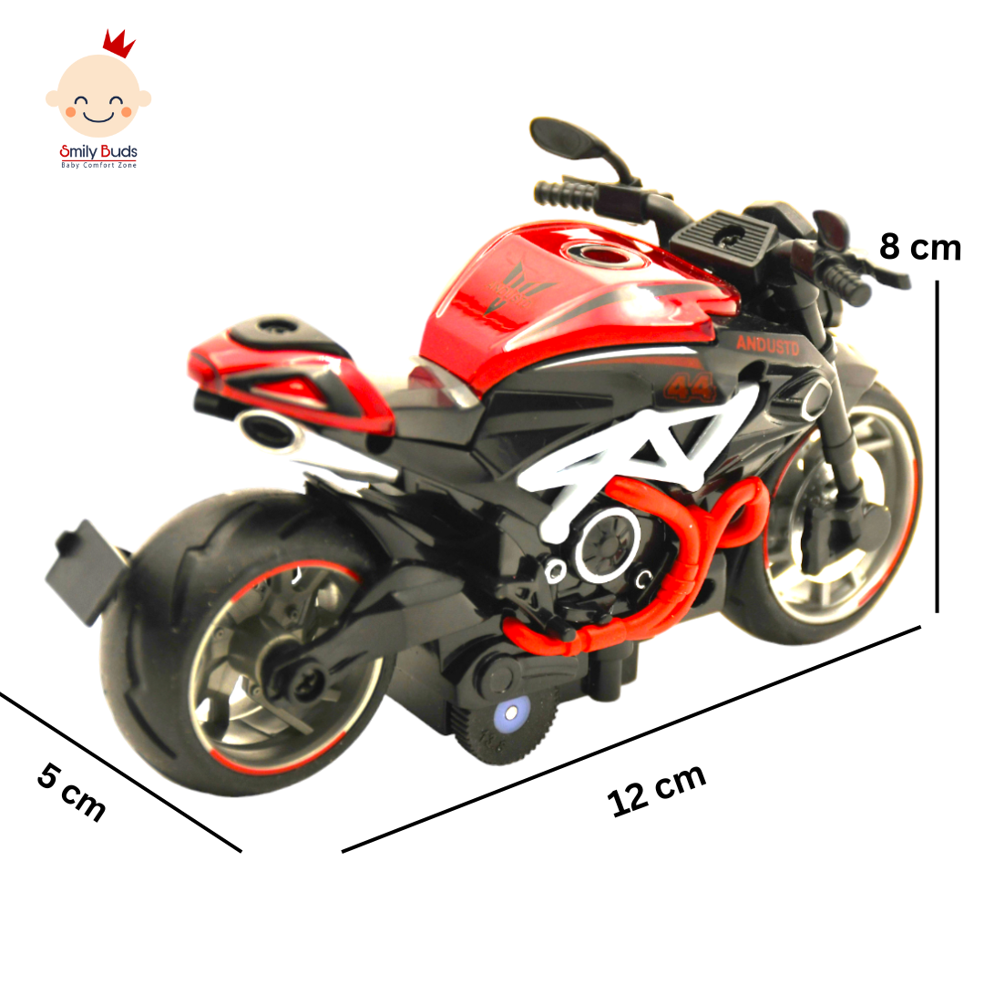 Smily Buds - Diecast Motorcycle Toy Bike 1:14 Scale Model,Pull Back Vehicles Alloy Simulation Superbike