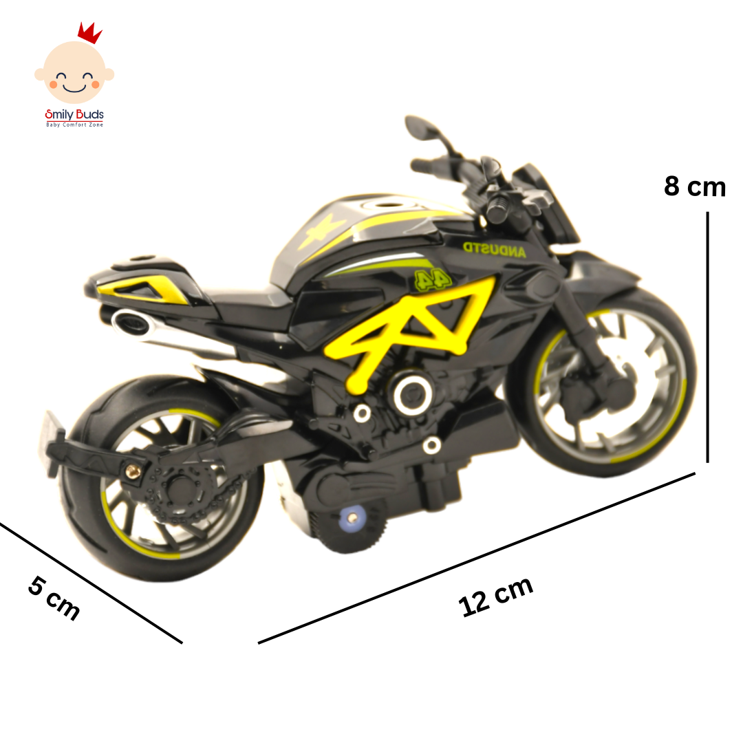 Smily Buds - Diecast Motorcycle Toy Bike 1:14 Scale Model,Pull Back Vehicles Alloy Simulation Superbike