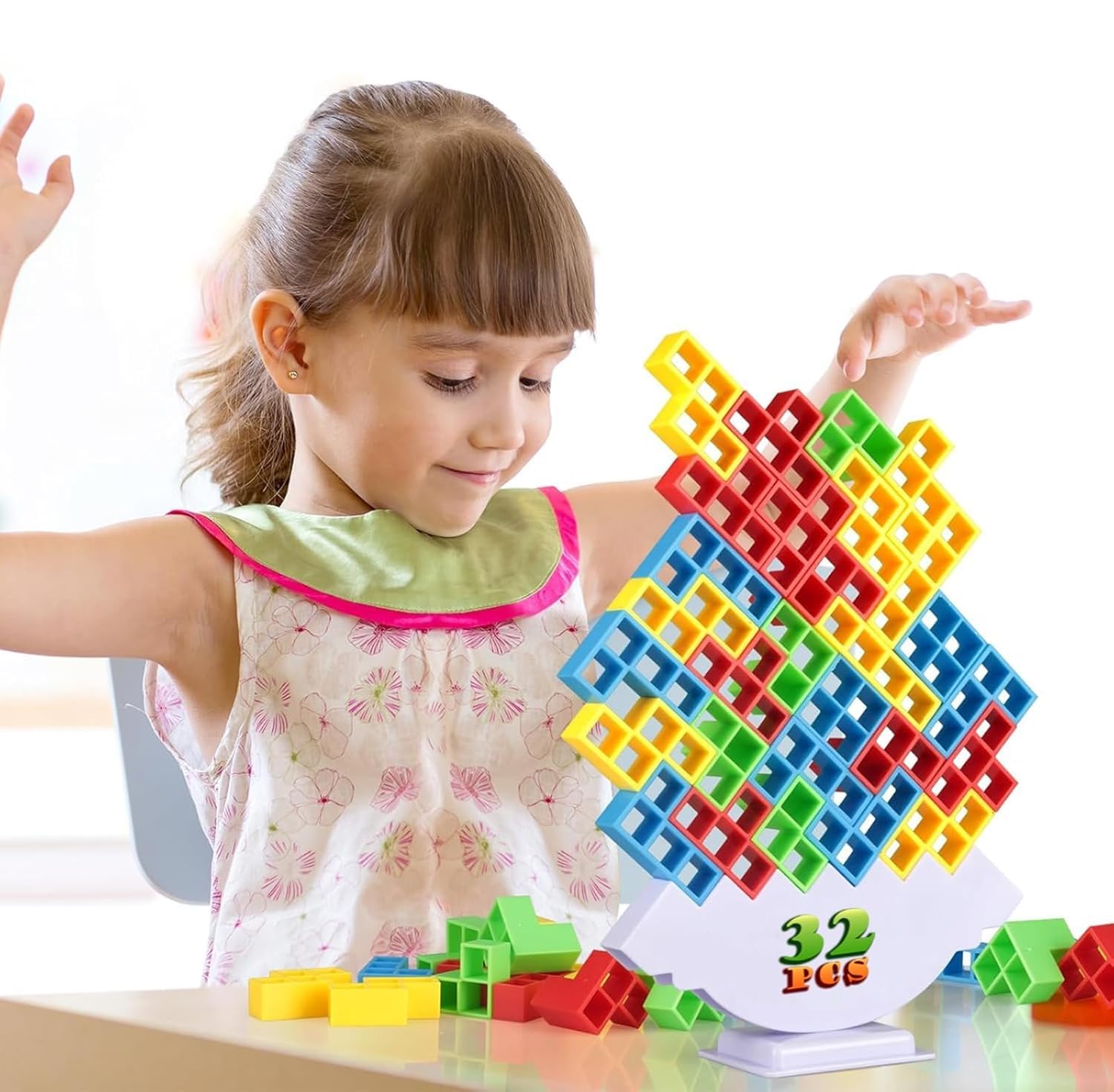 Smily Buds Balance Building Block Game – 32 PCS Colorful Educational Toy for Kids