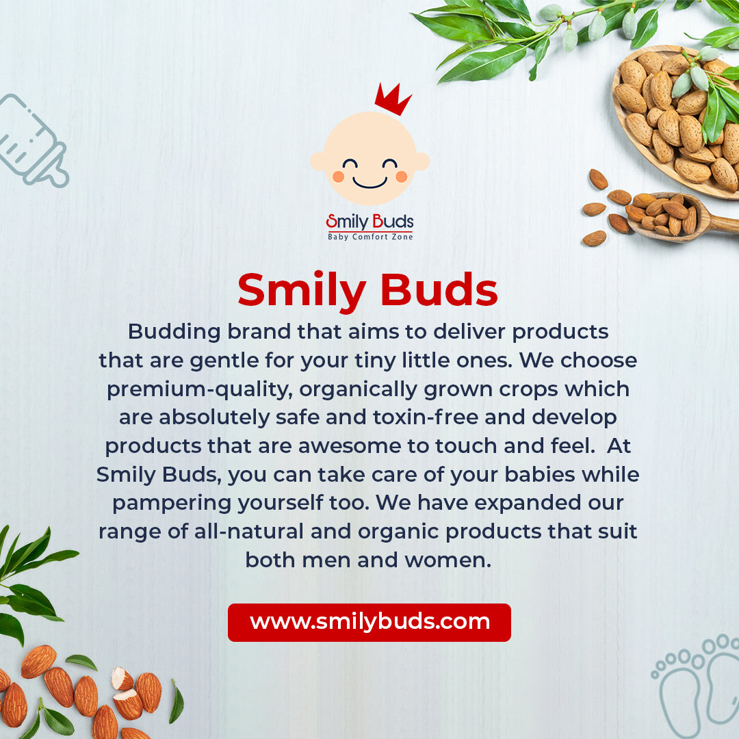 Smily Buds Almond Organic Cold Pressed Oil for Baby Massage Hair, Skin & Moisturizing Oil Hair Oil