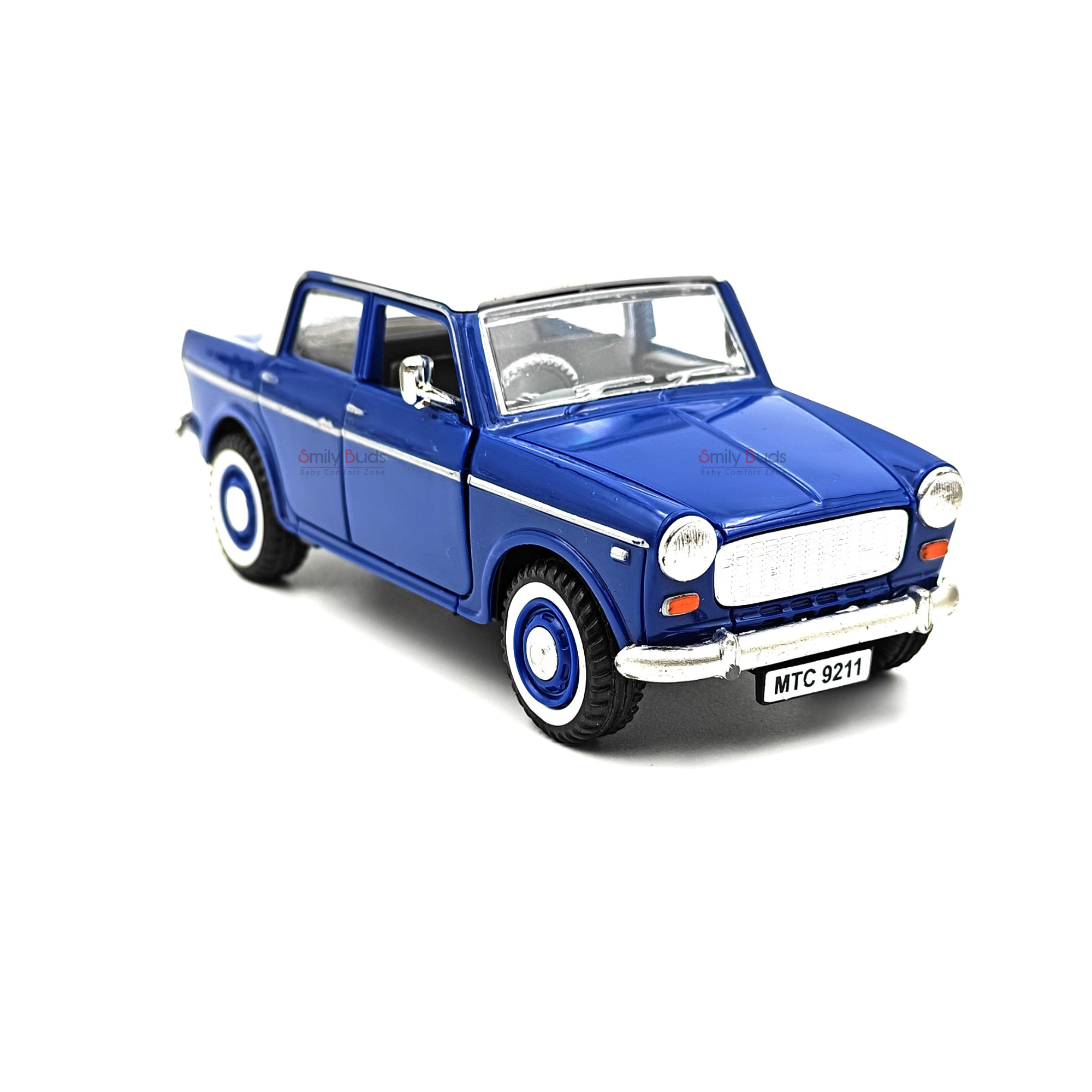 Smily Buds - Vintage Model MTC 9211 Padmini Fiat Classic Toy Pull Back Cars