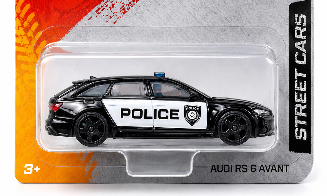 Smily Buds - Majorette Premium Police Adui RS 6 Avnant Cars | Metal die-cast car from Licensed Models | Great for Gifting and Surprises