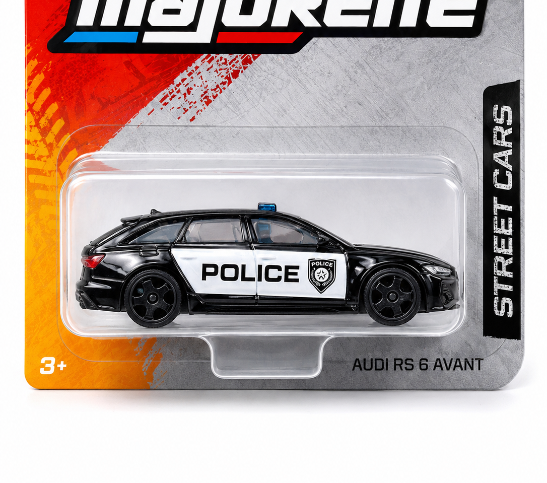Smily Buds - Majorette Premium Police Adui RS 6 Avnant Cars | Metal die-cast car from Licensed Models | Great for Gifting and Surprises