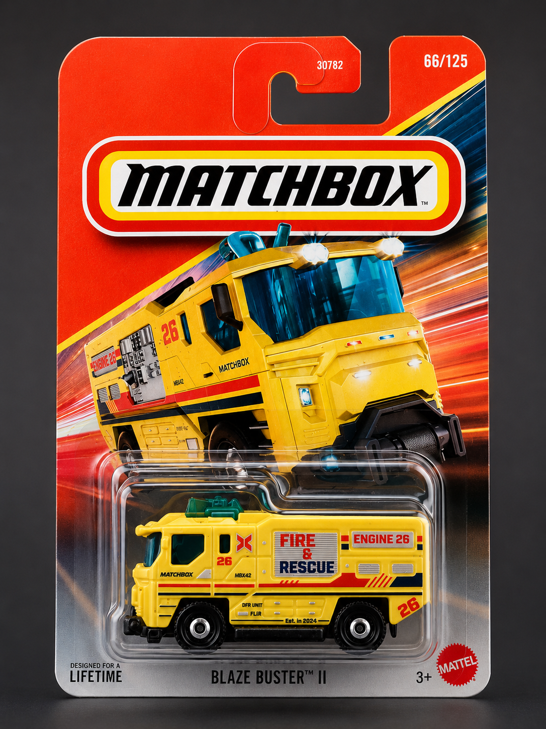 Smily Buds - Hot Wheels 2026 Match Box Blaze Buster II for 3 Years & Above 66/125 (Yellow)