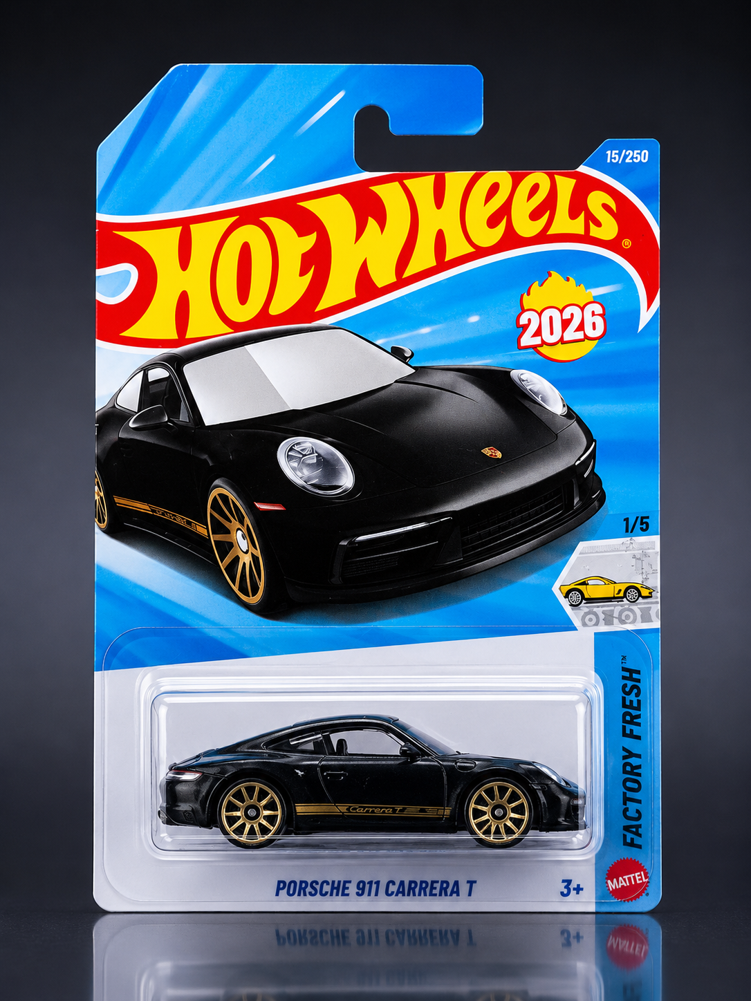 Smily Buds - Hot Wheels Porsche 911 Carrera 2026 Model T Factory Fresh 1/5 (Black)
