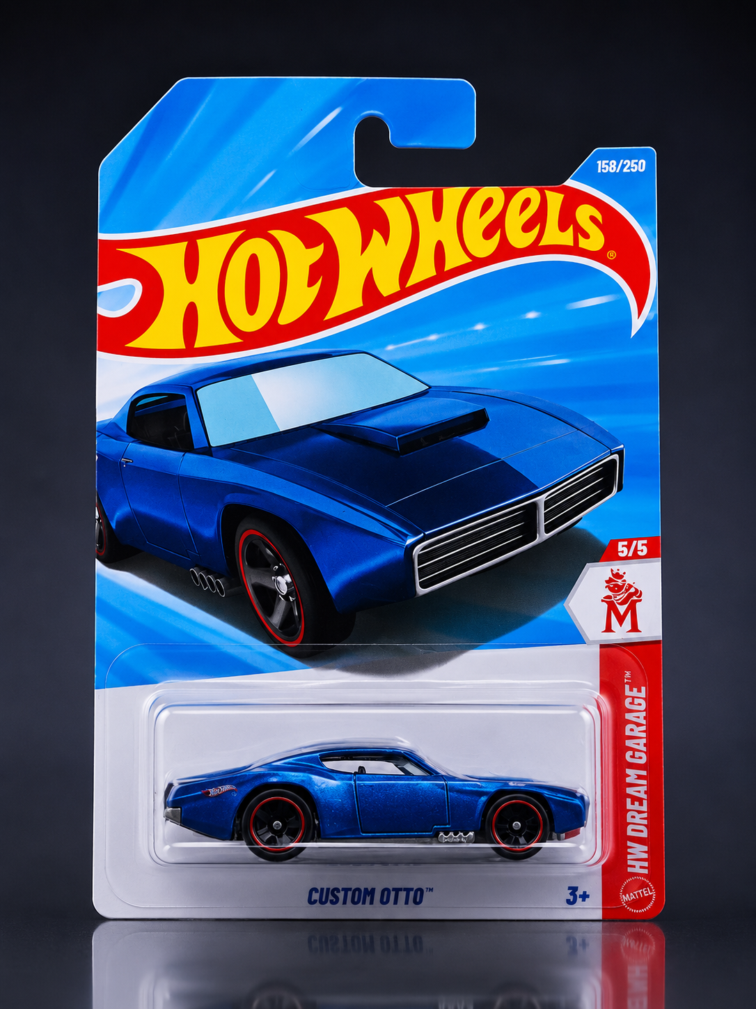 Smily Buds - collectors Hot Wheels Custom Otto 5/5 , 156/250 Mattel (Blue)