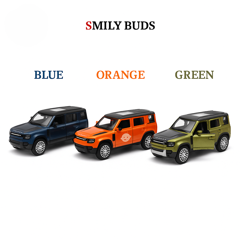 Smily Buds - Scale 1:36 Diecast Metal Car Model Defender Toy Combo