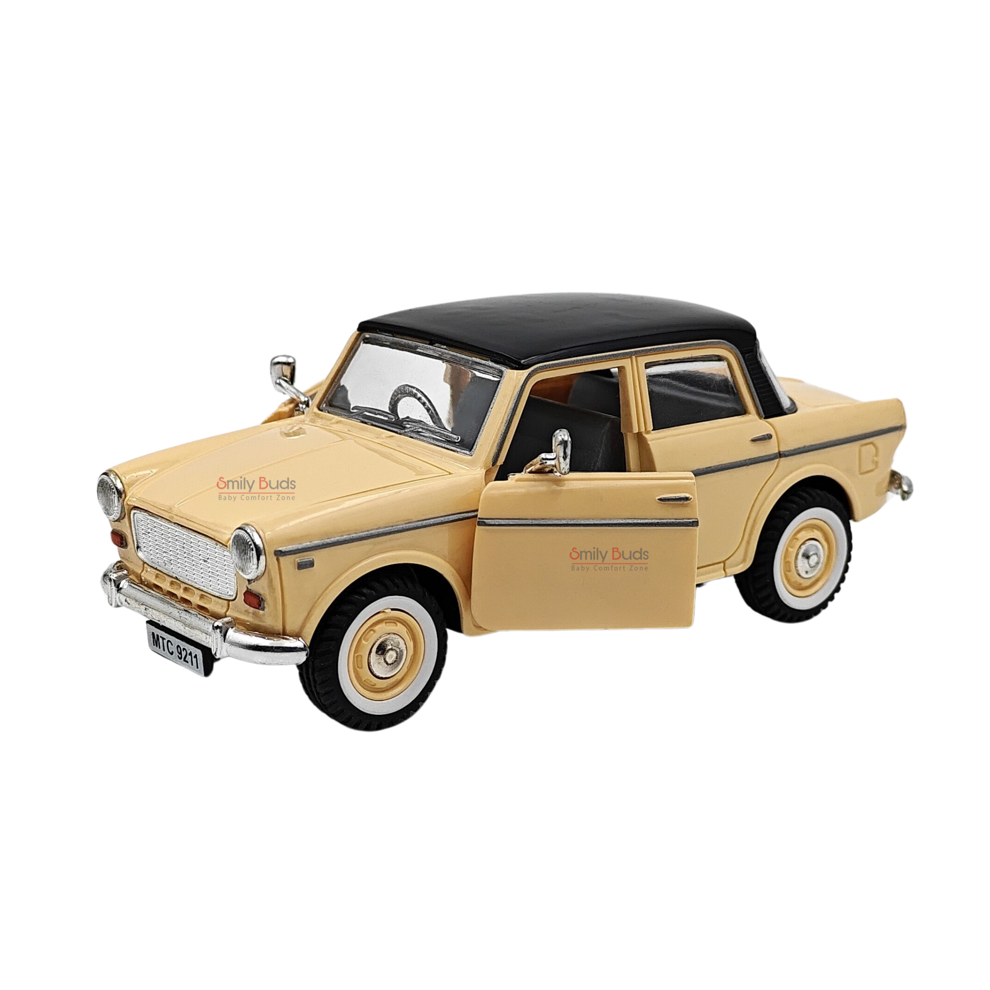 Smily Buds - Vintage Model MTC 9211 Padmini Fiat Classic Toy Pull Back Cars