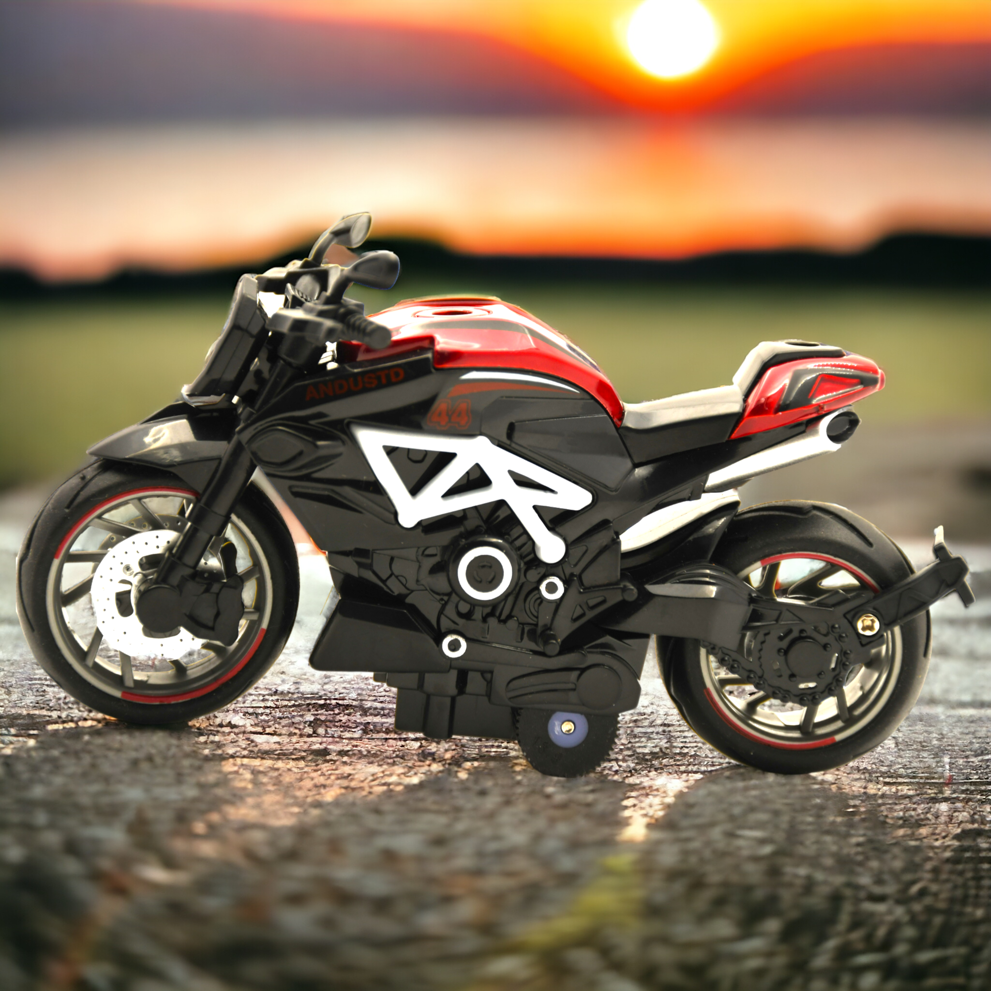 Smily Buds - Diecast Motorcycle Toy Bike 1:14 Scale Model,Pull Back Vehicles Alloy Simulation Superbike