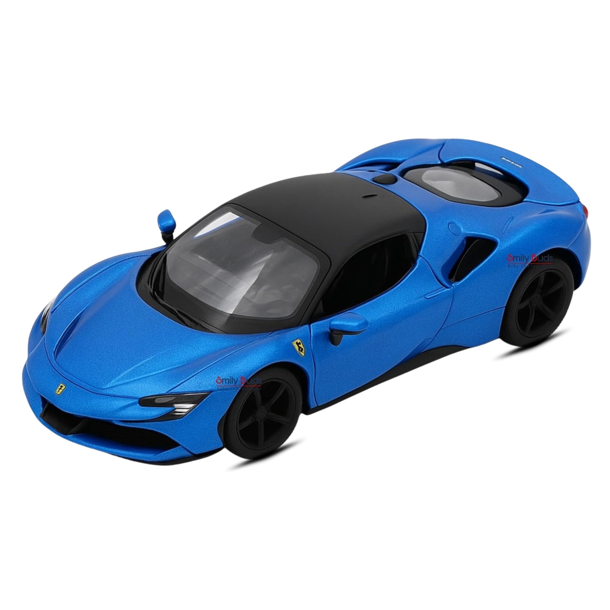 Smily Buds Die-Cast Car Model - Ferrari Blue Sports Car with Openable Doors (1:32 Scale)