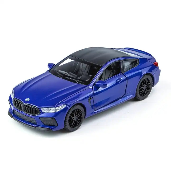 Smily Buds - Diecast Metal Car Model BMW Toy Cars for Kids Pull Back Openable Doors, Light & Music