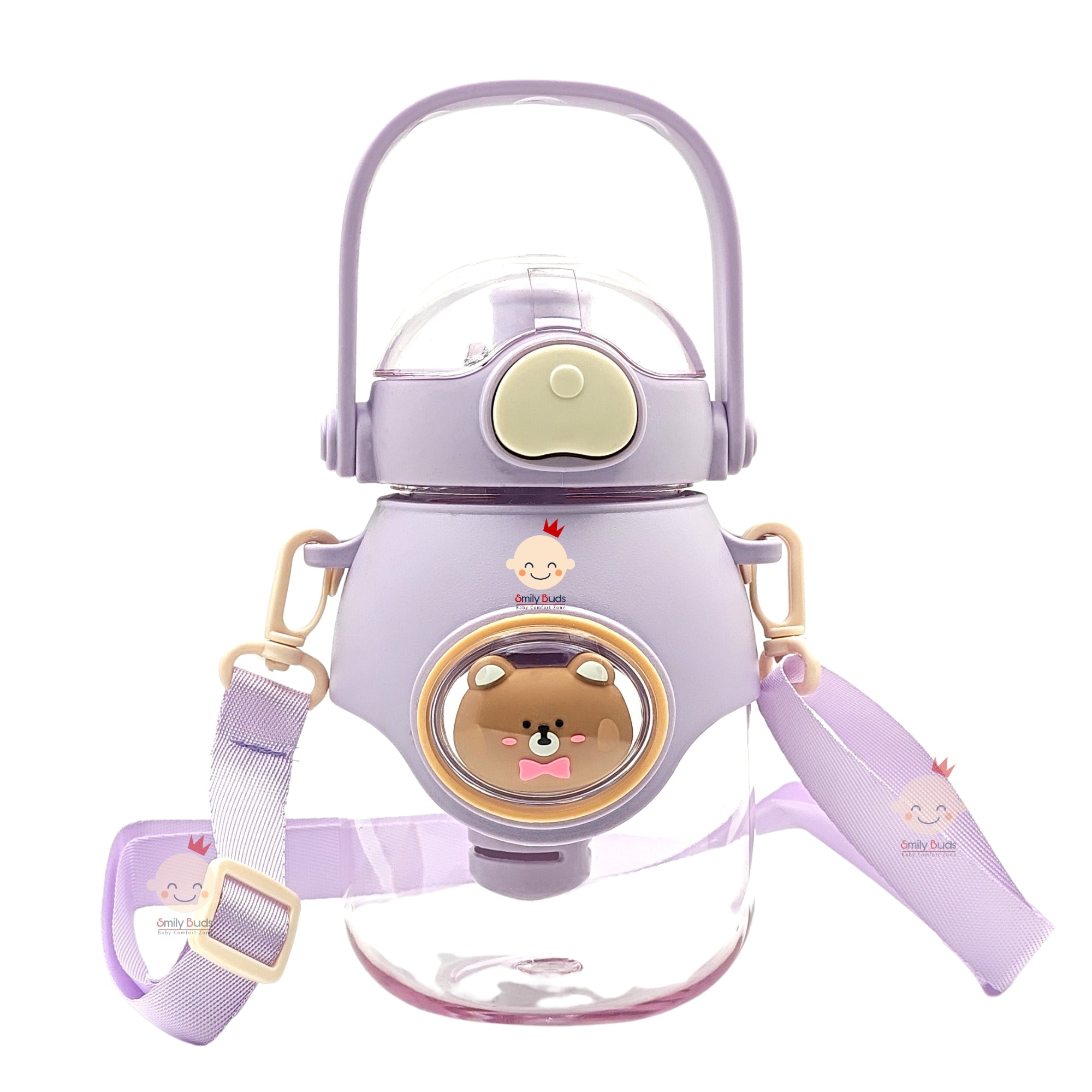 Smily Buds - Plastic Insulated Water Sipper / Bottle with Straw for Kids, 800ml