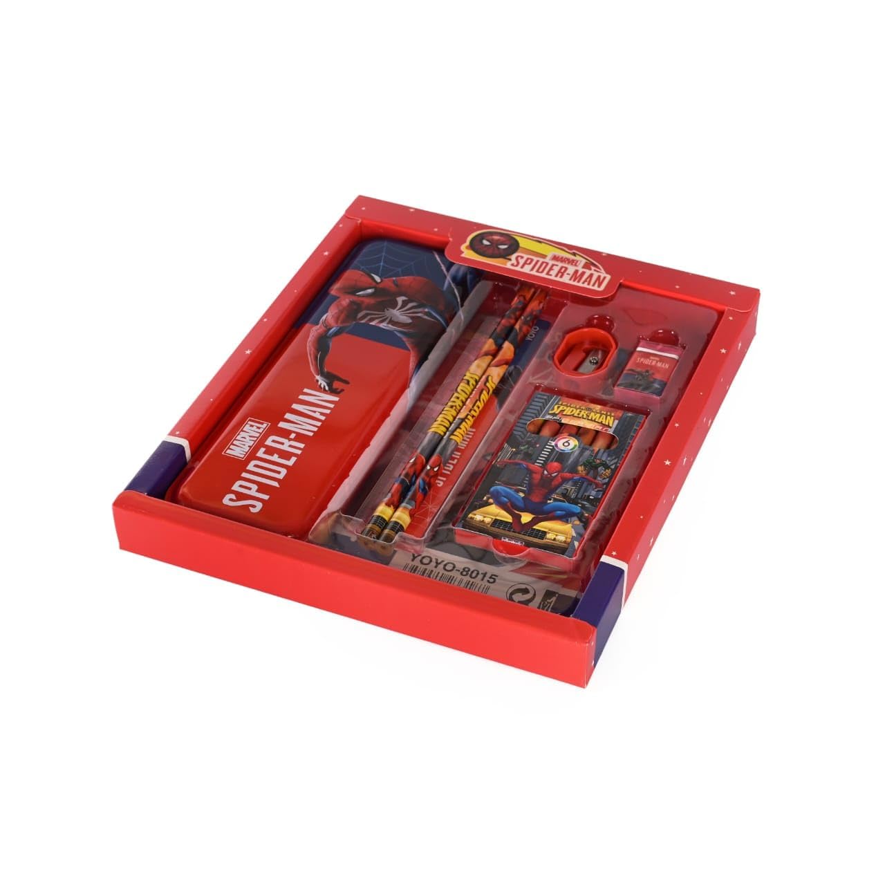 Smily Buds Spiderman Pencil Box Kit for School Kids – Complete Stationery Set School and Birthday Return Gift