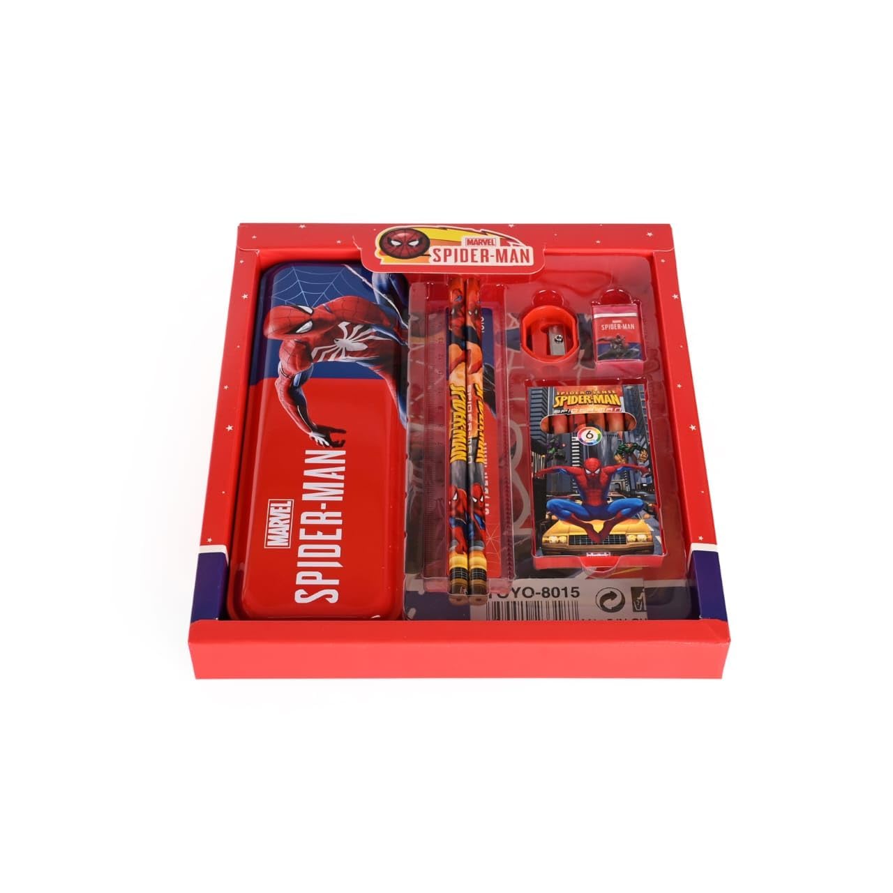 Smily Buds Spiderman Pencil Box Kit for School Kids – Complete Stationery Set School and Birthday Return Gift