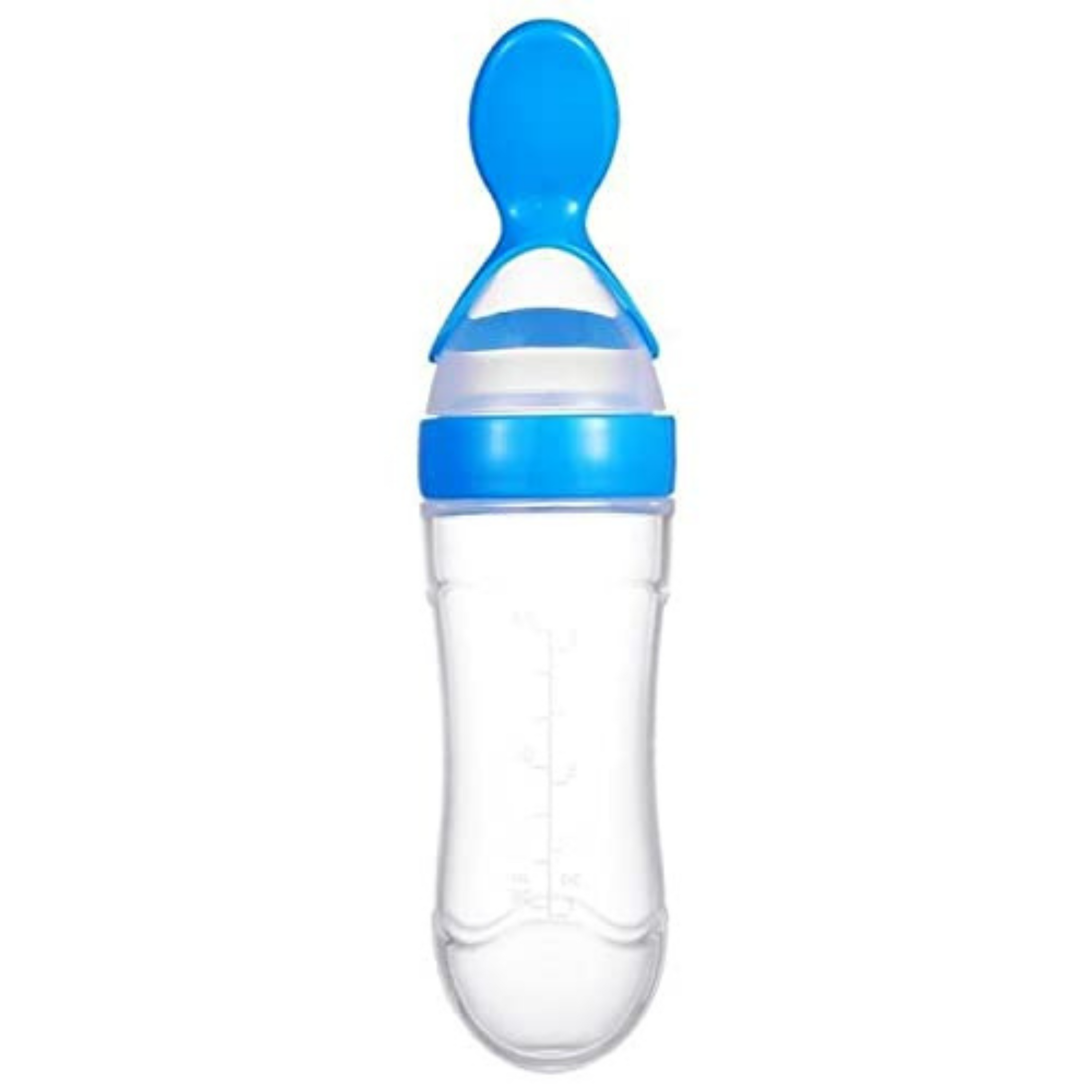 Smily Buds Silicone Squeeze Food Feeder with Feeding Spoon - Blue