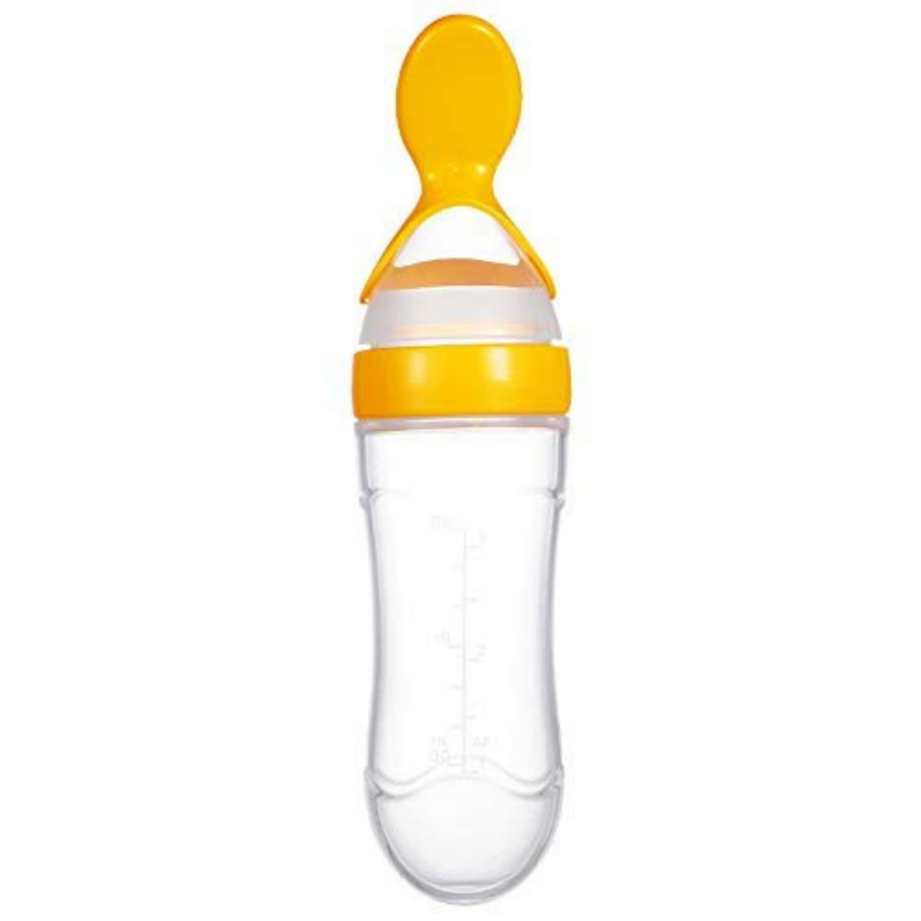 Smily Buds Silicone Squeeze Food Feeder with Feeding Spoon - Yellow