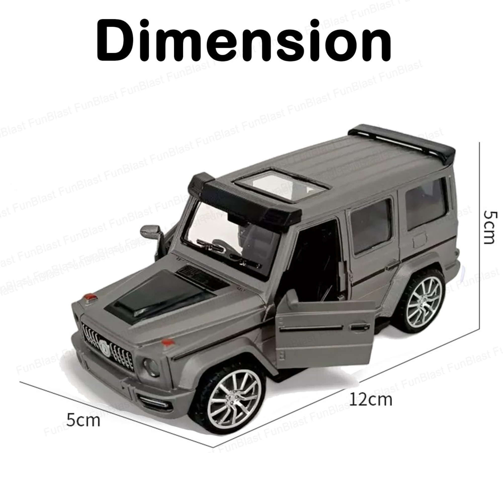 Smily Buds - Die-Cast Metal SUV Model Toy Car - 1:36 Scale with Pull-Back Action, Openable Doors