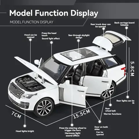 Smily Buds - 1:32 Scale Range Rover Alloy Pull Back Die-cast Car Model with Sound & Light | Premium Metal Toy for Kids & Collectors