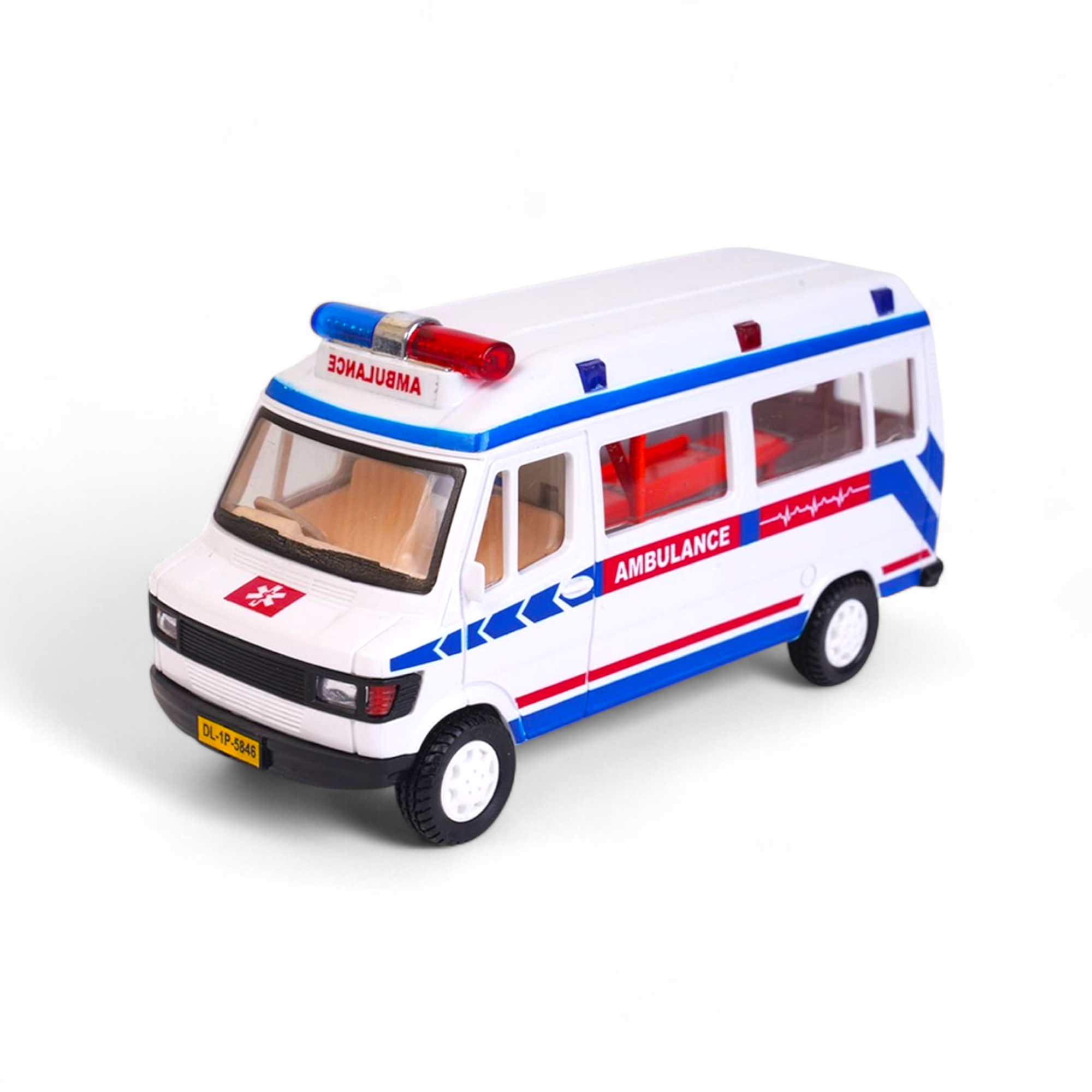 Smily Buds Made of Non Toxic Plastic Toys Ambulance Vehicle Car, Pull Back Action Toys